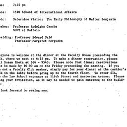Announcements, 1986-10-06. ...