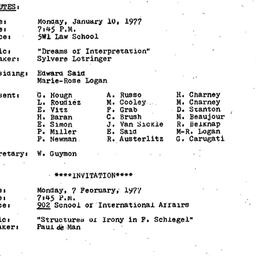 Minutes, 1977-01-10. The Th...