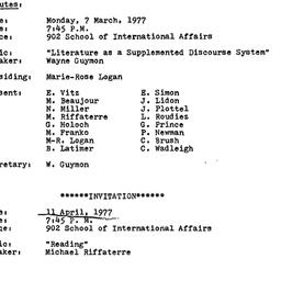 Minutes, 1977-03-07. The Th...