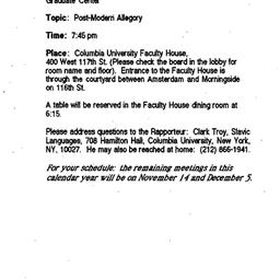 Announcements, 1994-10-03. ...