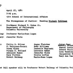 Minutes, 1981-04-27. The Th...