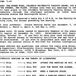 Announcements, 1992-11-09. ...