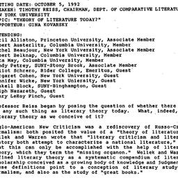 Minutes, 1992-10-05. The Th...