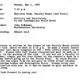 Announcements, 1989-05-01. ...