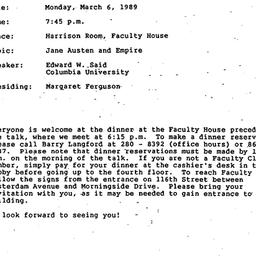 Announcements, 1989-03-06. ...