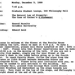 Announcements, 1988-12-05. ...
