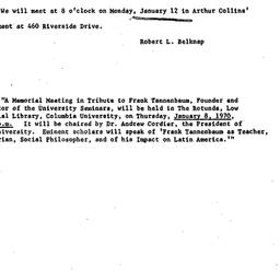 Announcements, 1970-01-02. ...