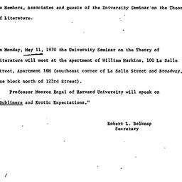 Announcements, 1970-05-04. ...