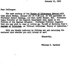 Announcements, 1965-01-15. ...