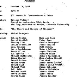 Minutes, 1974-10-14. The Th...