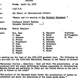 Minutes, 1975-04-21. The Th...