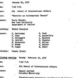 Minutes, 1975-01-20. The Th...