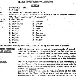 Minutes, 1974-11-11. The Th...
