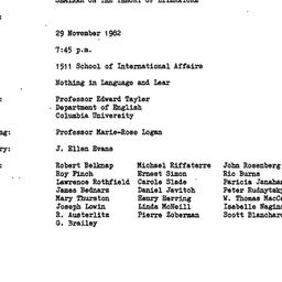 Minutes, 1982-11-29. The Th...