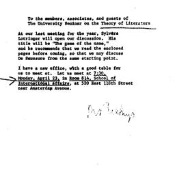 Announcements, 1973-04-23. ...