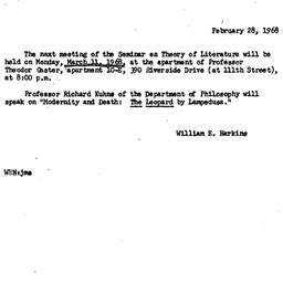 Announcements, 1968-02-28. ...