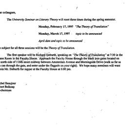 Announcements, 1997-02-05. ...