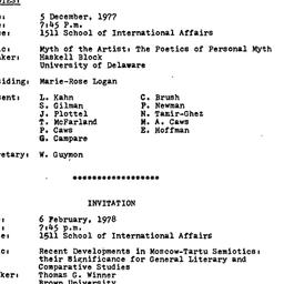 Announcements, 1977-12-05. ...