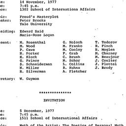 Announcements, 1977-11-14. ...