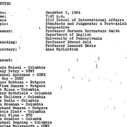 Minutes, 1984-12-03. The Th...