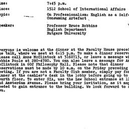 Announcements, 1985-02-04. ...