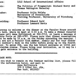 Announcements, 1985-04-01. ...