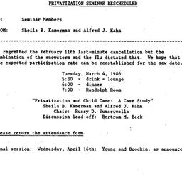 Announcements, 1986-02-12. ...