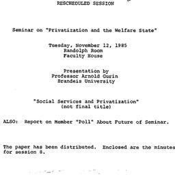 Announcements, 1985-11-12. ...
