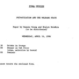 Announcements, 1986-04-16. ...
