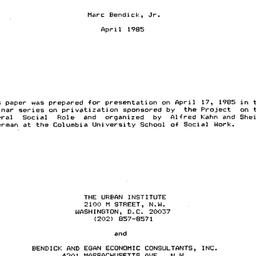 Speaker's paper, 1985-0...