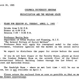 Announcements, 1985-04-02. ...