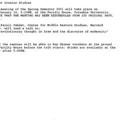 Announcements, 2001-01-30. ...