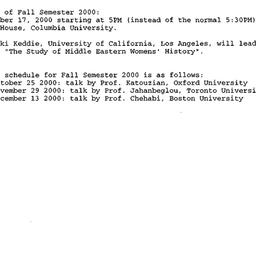 Announcements, 2000-10-17. ...