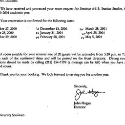 Announcements, 2001-05-22. ...