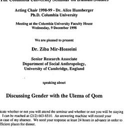 Announcements, 1998-12-09. ...