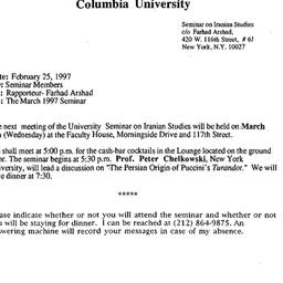 Announcements, 1997-03-05. ...