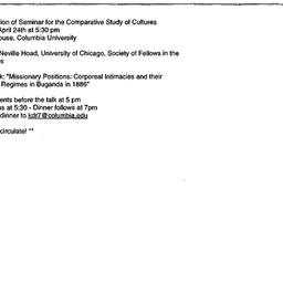 Announcements, 2000-04-24. ...