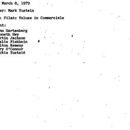 Minutes, 1979-03-08. Cinema...