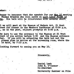 Announcements, 1979-05-01. ...