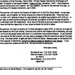 Announcements, 1991-03-07. ...