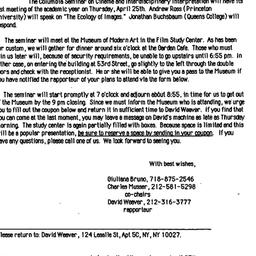 Announcements, 1991-04-07. ...