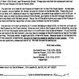 Announcements, 1991-02-04. ...