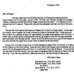 Announcements, 1991-01-04. ...