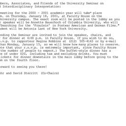 Announcements, 2001-01-02. ...