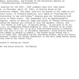 Announcements, 2001-04-10. ...