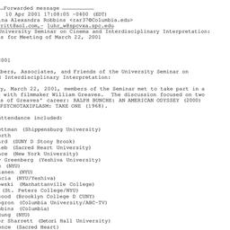 Minutes, 2001-03-22. Cinema...