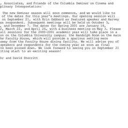 Announcements, 2000-09-03. ...