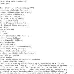 Minutes, 2000-12-07. Cinema...