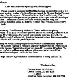 Announcements, 1994-06-18. ...