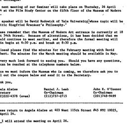 Announcements, 1984-04-03. ...